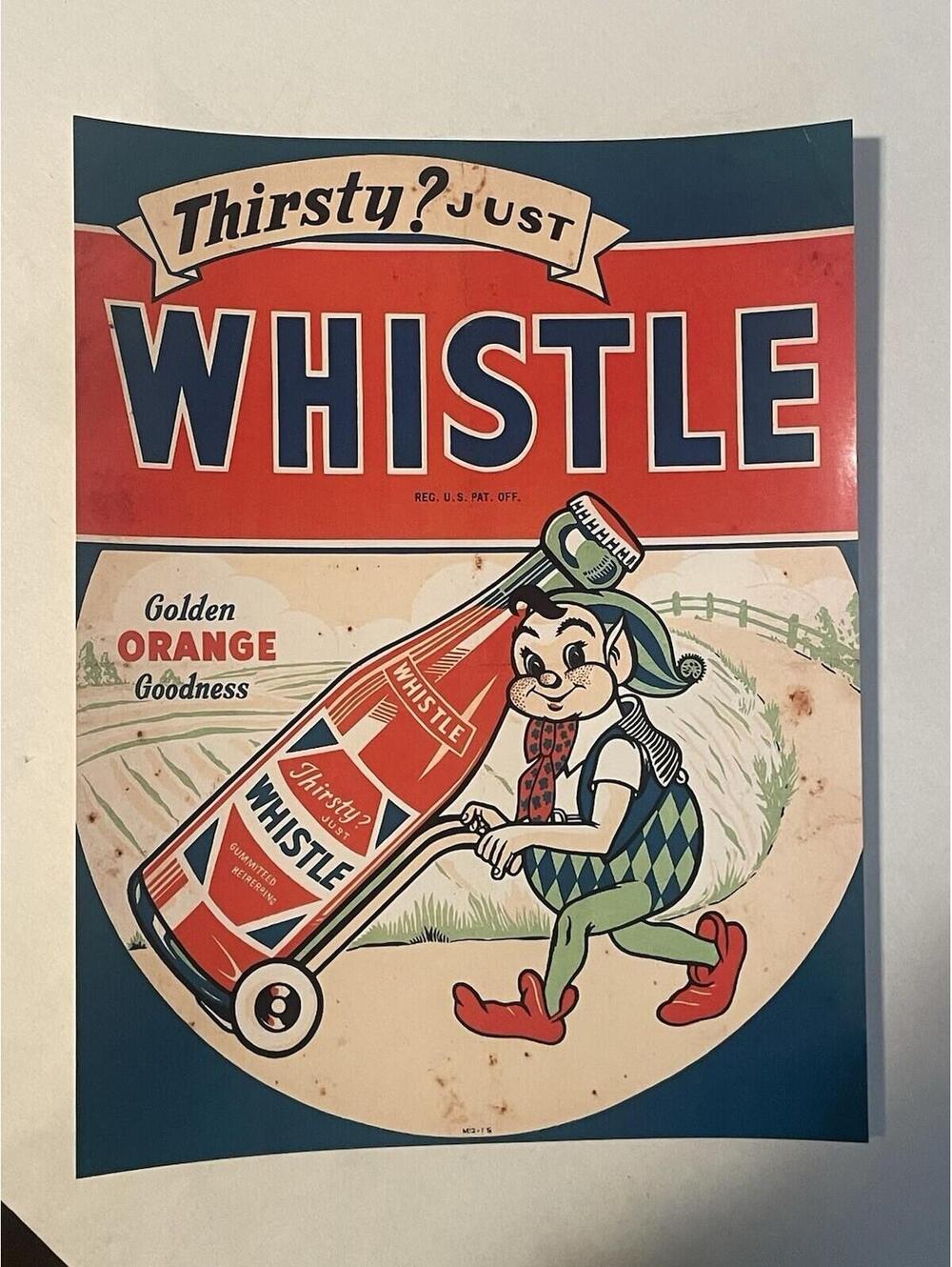 Whistle Orange Soda Poster PRINT 8.5" x 11" Vintage Style Ad Sign Pop